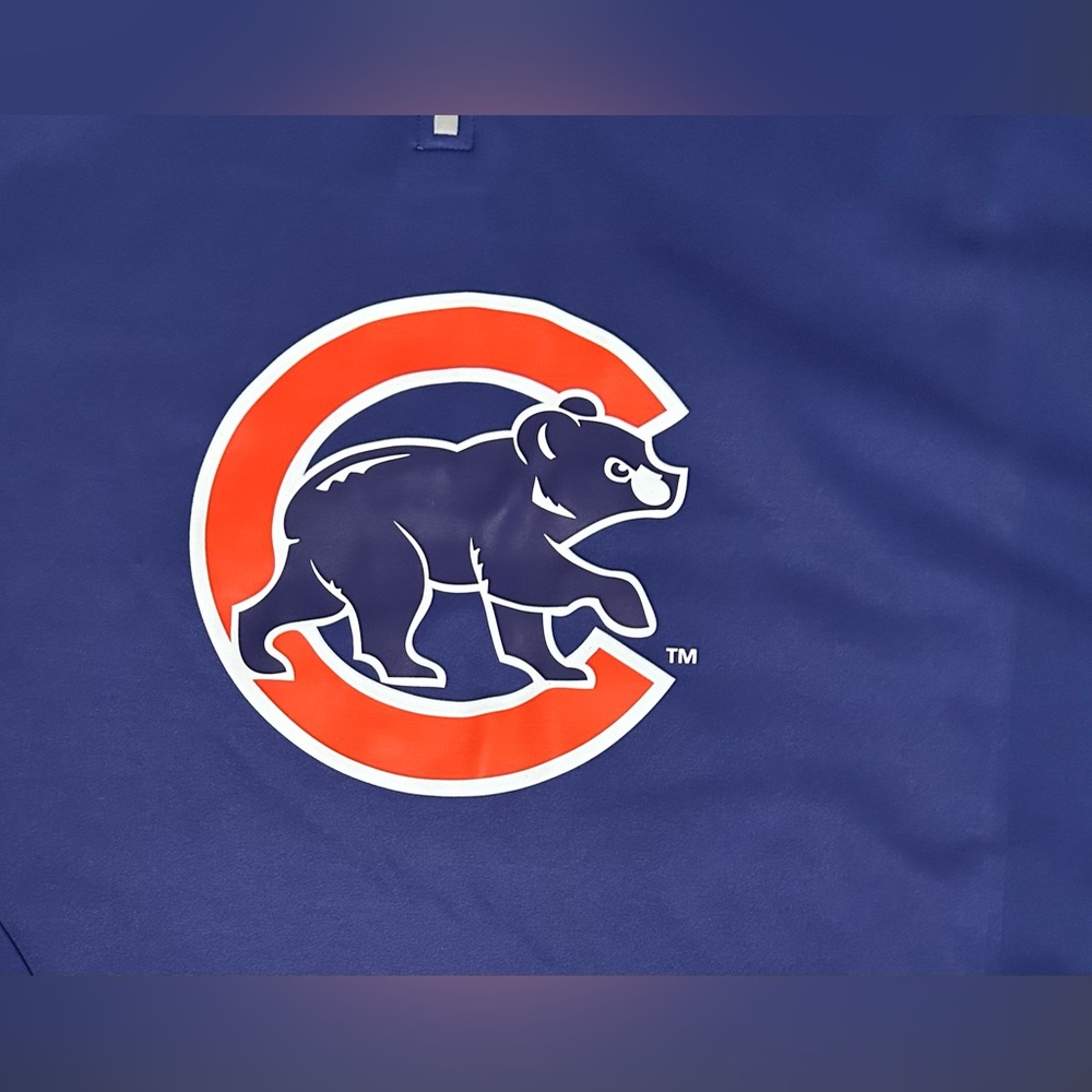 Majestic Authentic Chicago Cubs Blue Hoodie Polyester Sweatshirt Men’s Sz: 3XL - Picture 2 of 4